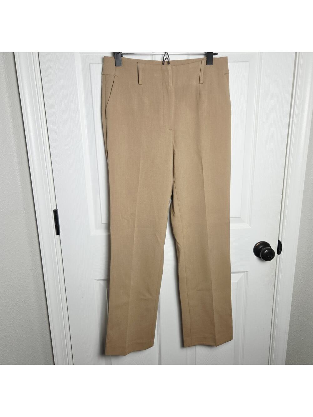 Talbots Pants Womens 4 Tan Southampton High Waisted Wide Leg Office Classic